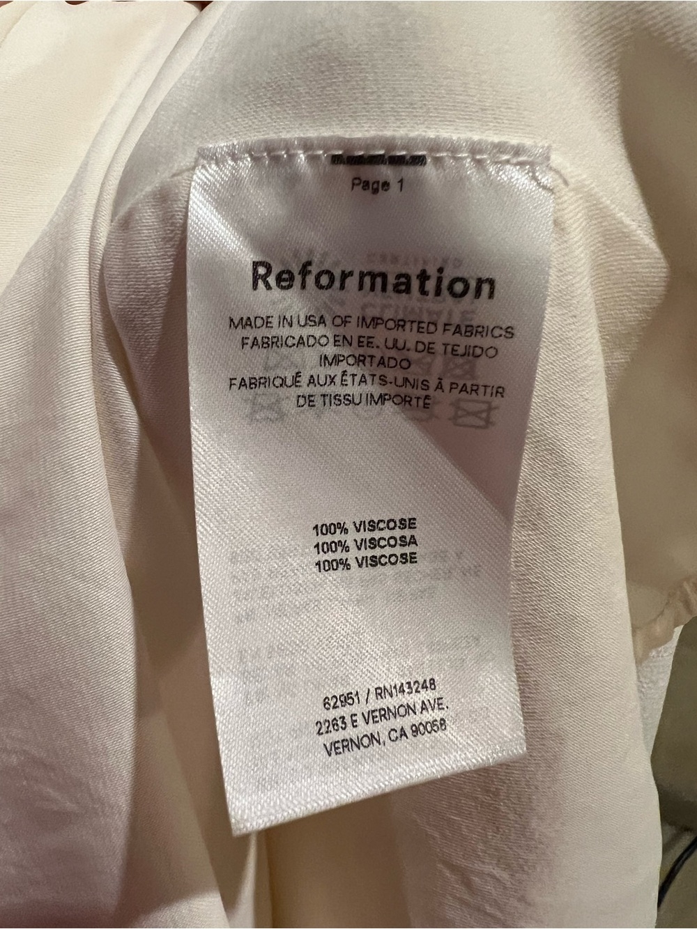 Reformation Cream Lace-Trim Button Front Dress - Picture 15 of 16